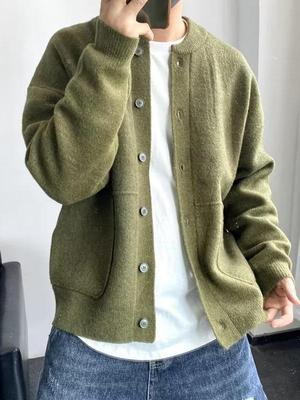 Neuer Herbst-/Winter-Strickcardigan im koreanischen Mode-Casual-Stil für Jungen
