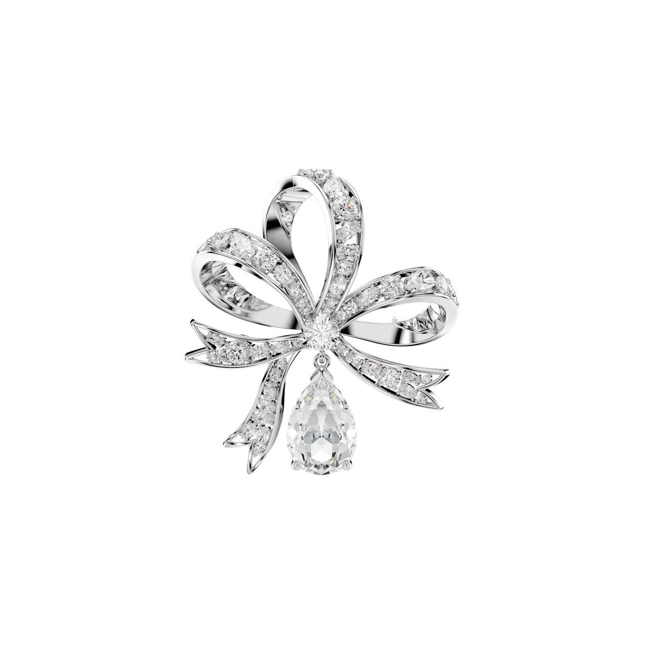 

Swarovski Hyperbola Bow Shape Cubic Zirconia Brooch Women brooch Silver 5680678 Box+Shopping Bag (Random Color)