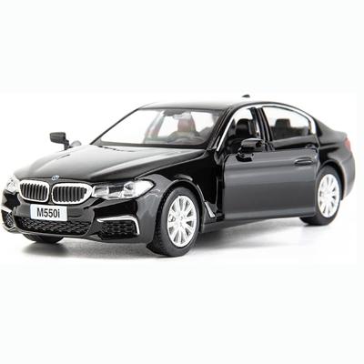 1:Modèle de voiture BMW M550i à échelle 36, voiture jouet en alliage moulé sous pression, véhicules à tirer, voiture jouet pour tout-petits, enfants, garçons et filles, cadeau bleu