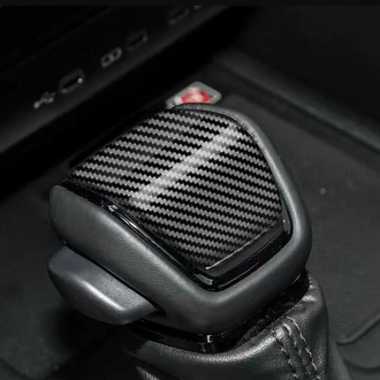 Carbon Fiber Gear Shift Knob Cover Trim 1pcs For Toyota Land Cruiser 2024 2025