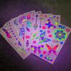 12PCS NeonGlwo Temporary Tattoo - Luminous Body Art Sticker with Neon Green, Pink, Blue, Purple, Yellow, Orange, Red - Waterproof