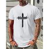 Christianity Cross Print Men's Fashion T-shirt Summer Daily Casual Mens Short-sleeved Top Outdoor Street Men's Religious T-shirt