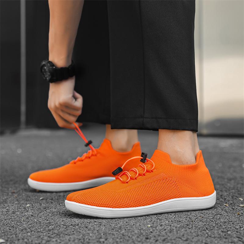 Knitted Mesh Socks Shoes Wide Toe Walking Traveling Shoes Breathable Casual Shoes Leisure Flats Elastic Non-slip