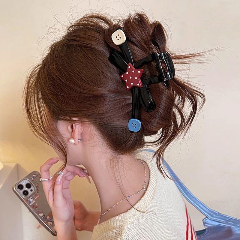 Advanced Sense 2025 Cute Cartoon Shark Claw Hair Clip - Large Size Bun Clip for Women