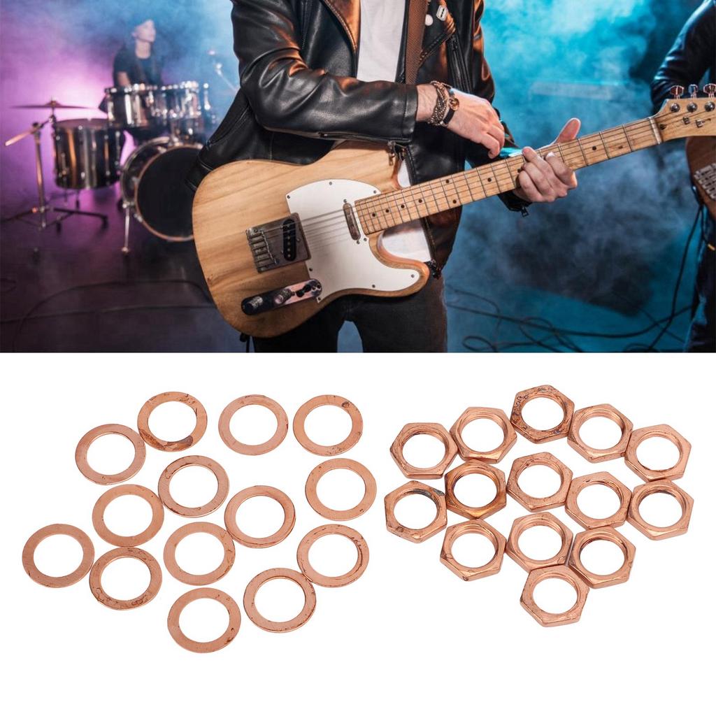 Nut Washer Kit Instrument Socket Connector Fasteners for Electric Guitar Bass M9 Female Thread