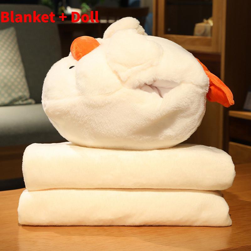 Cartoon Duck Warm Hand Pillow With Flannel Blanket For Office Napping And Travel Comfort