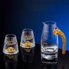 Dispenser Premium Bicchiere Misurino Vino Alta Qualità Bottiglia Foglia d'Oro Vetro di Cristallo Senza Piombo Sake Contenitore Compatto Bicchiere da Vino 100ml Liquore