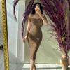 Sexy, elegantes Midikleid mit One-Shoulder-Rüstung für Damen