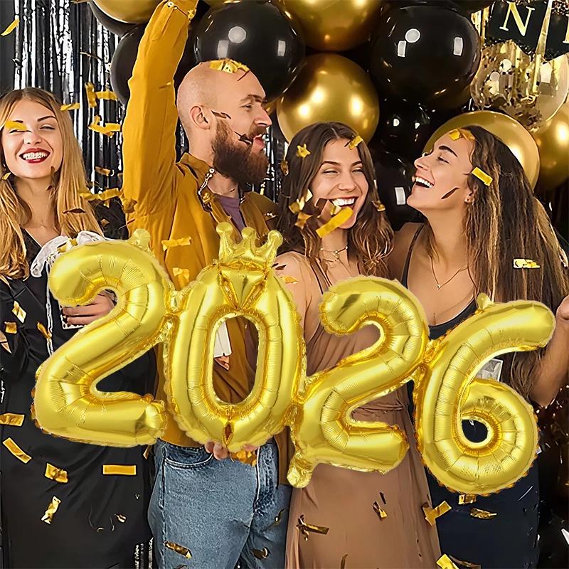 2026 Foil Balloon Number Balloons Christmas Decoration for Home Navidad  New Year Party 2026 Decor New Year Party Supplies