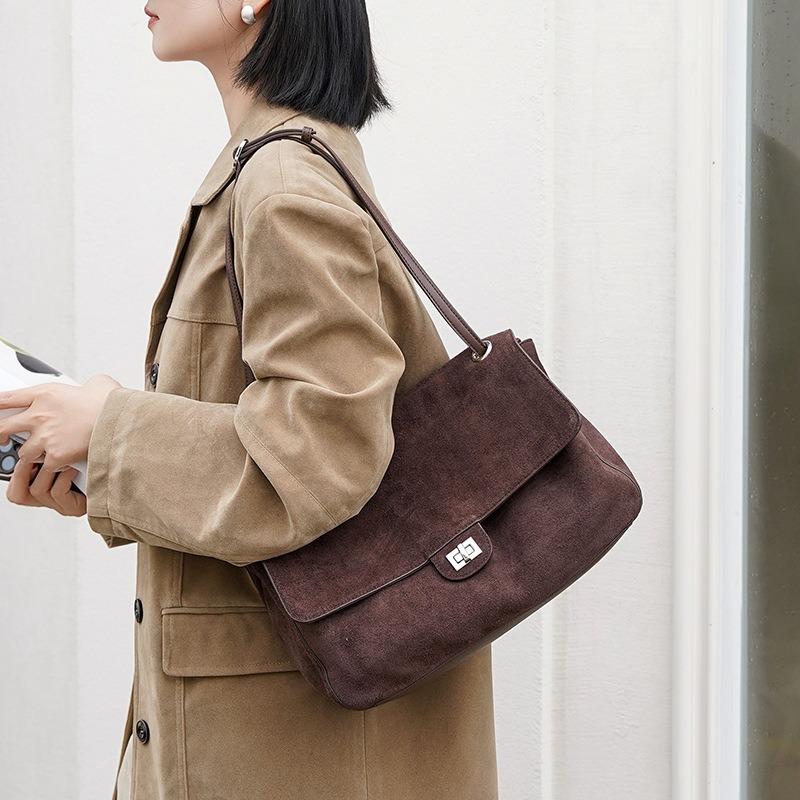 Bolso de cartero de ante esmerilado sensación de bandolera bajo el brazo moda casual gran capacidad bolso de hombro tote