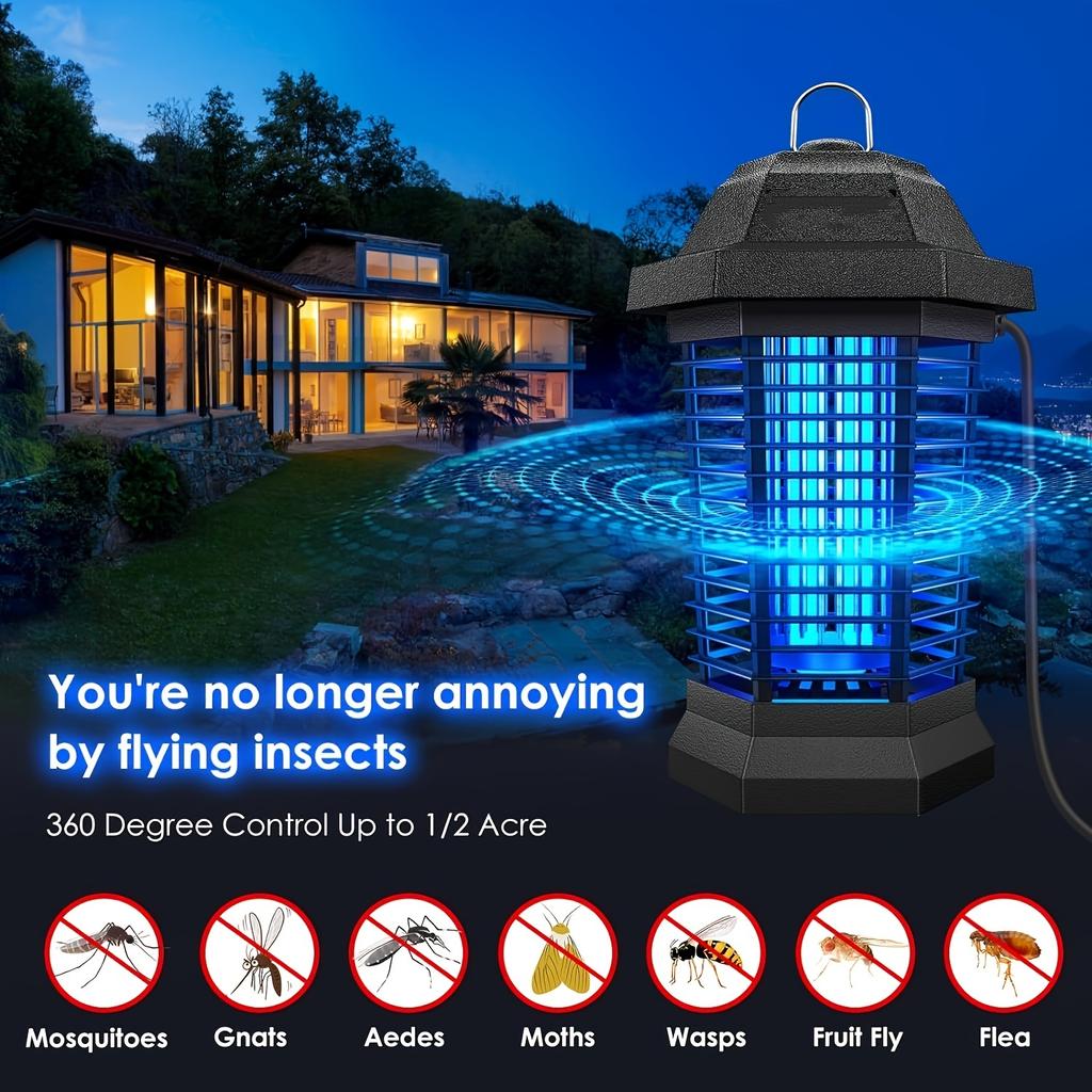 Outdoor Pest Killer Electric, Fly Catcher, Mosquito Killer, 3-Pin Plug, ABS Plastic Shell
