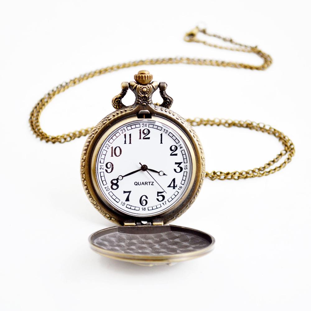 Vintage Bronze Carving DAD Fashion Quartz Pocket Watch Give Father Best Pendant Gift Collection Artwork