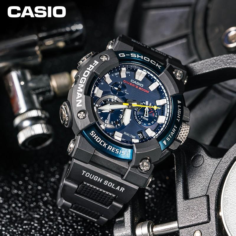 Casio Seria MASTER OF G-SEA Master of G FROGMAN Seria Marină Rezistent la Apă 200m Mișcare cu Cuarț Curea din Rășină Ceas Japonez și Coreean GWF-A1000C-1APR