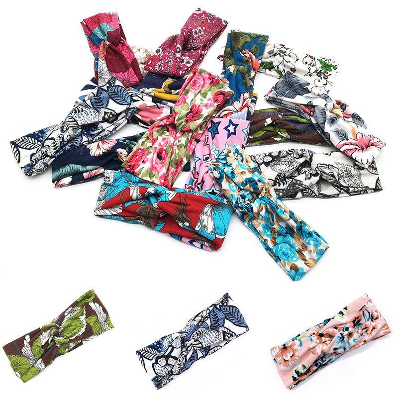 Comfortable Bohemian Style Elastic Headband With Floral Design For Active Women