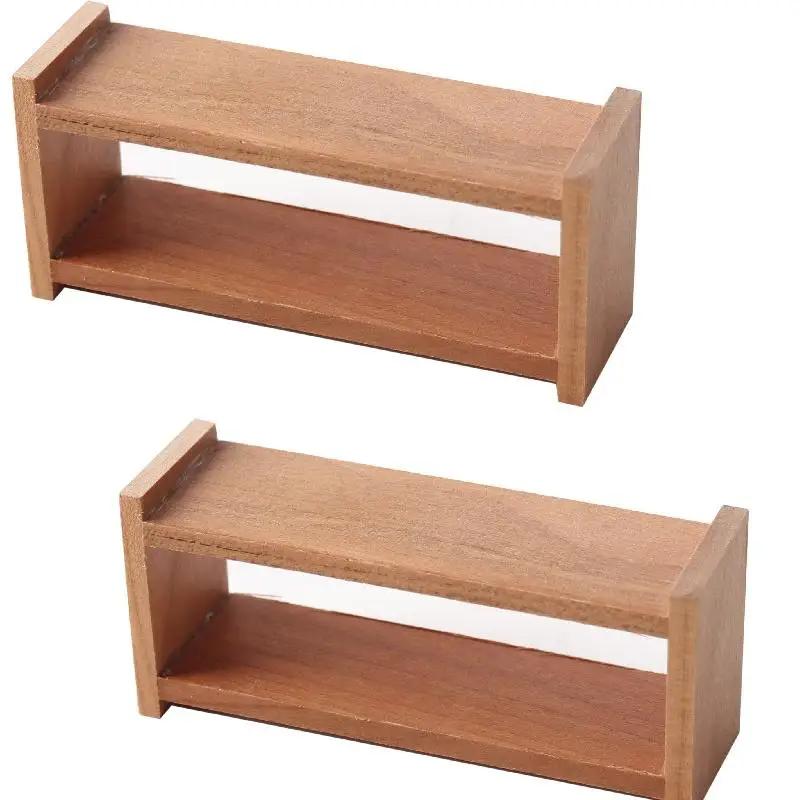 1/12 Dollhouse Mini Wooden Storage Rack Shelf Dollhouse Living Room Furniture Decoration Doll House Ornament Pretend Enjoy Toy