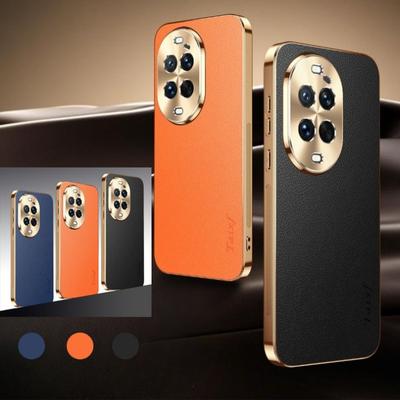 Leather Texture Lichee Pattern Plating Cover For Huawei Nova 14 Ultra 13 12 11 10 8 7 Pro Shockproof Protection Case Bumper