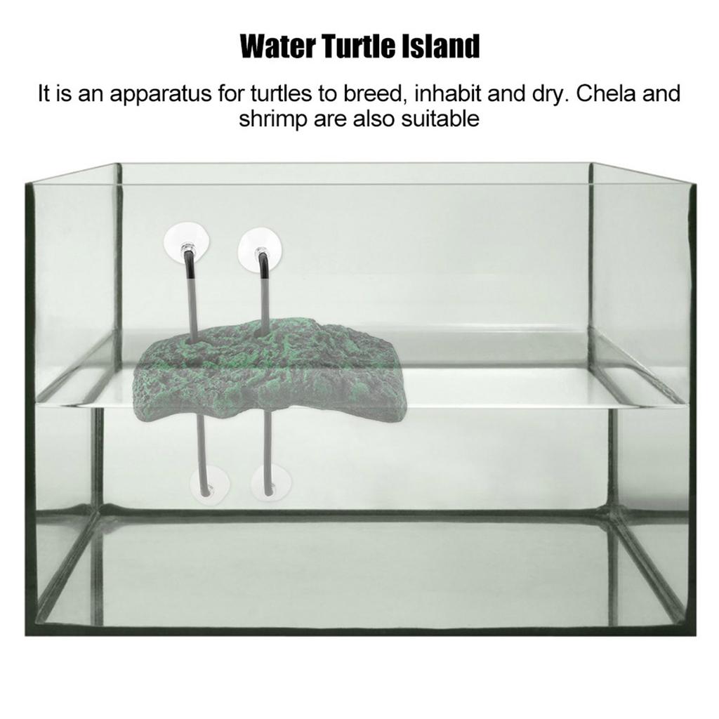 Automatic Water Turtle Basking Floating Island with Suction Cup for Semi Aquatic Animals