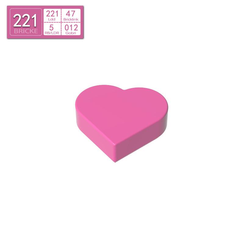 

BRICKE 39739 1x1 Heart-Shaped Glossy Panel Compatible with LEGO Parts. 50g (approx. 342 pieces) рожевий/персиковий