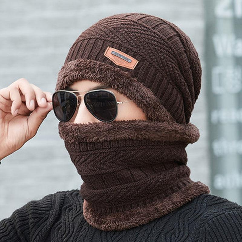 Outdoor Ski Hiking Set Thermal Beanie Scarf Men Women Winter Knit Stylish Cap Neck Warmer Cold Weather Solution