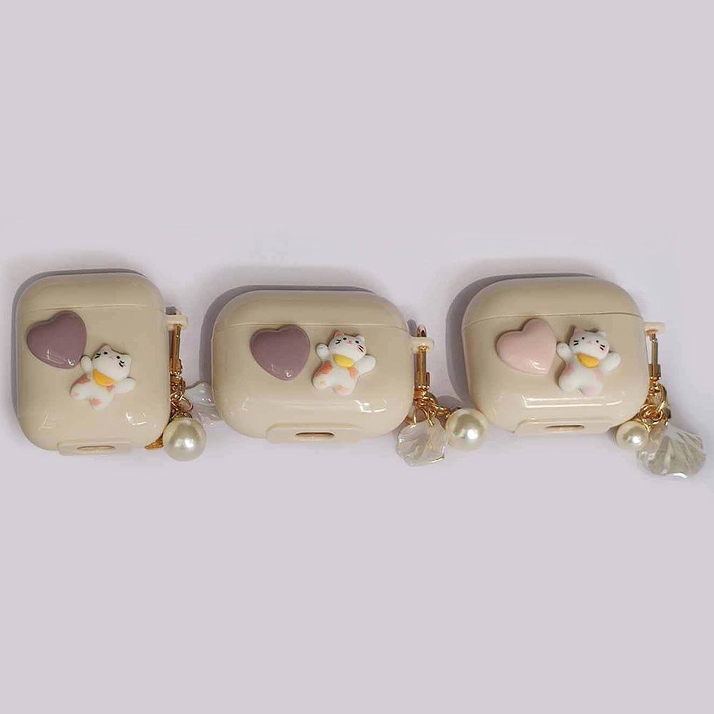 Apple Bluetooth Protective Case Earphone Case for AirPods Pro Cat Love Shell 1/1/1 Generation Cute Ins