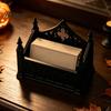 Dark Aesthetic Desk Organizer Gothic Business Card Holder, 3D Printed Artistic Desktop Decoration Stand, Black for Office Home Souvenir Holder
