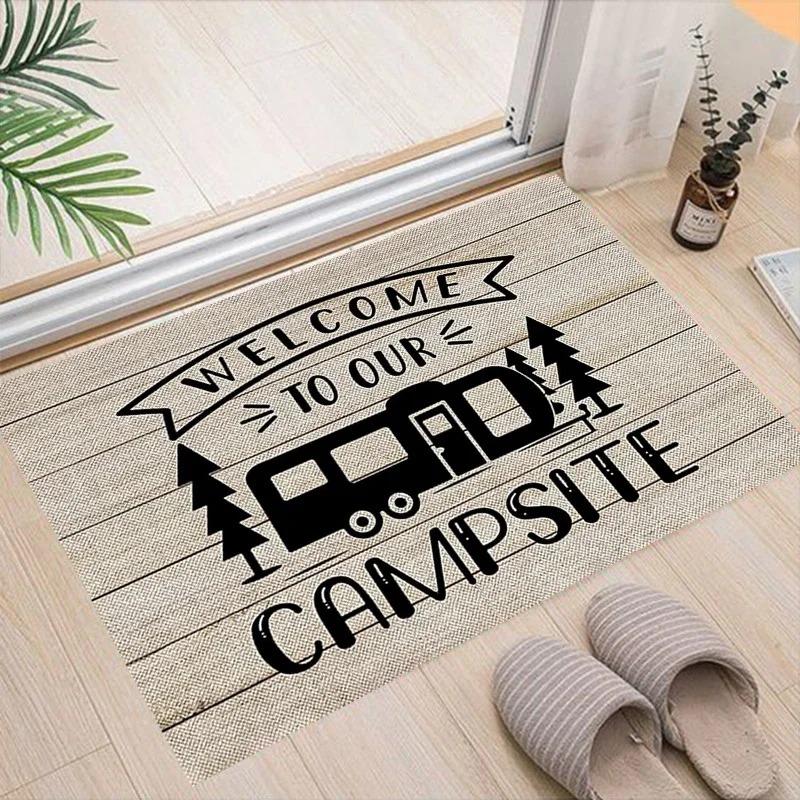 Cartoon Camping Floor Mat Entrance Welcome Doormats Kitchen Rug Home Decor Carpet Non-slip Area Rugs Anti-slip Machine Washable