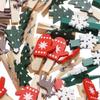 DIY Gifts Xmas Ornament Elk Snow Flakes Photo Pegs Paper Clamp Card Holder Christmas Woody Clips