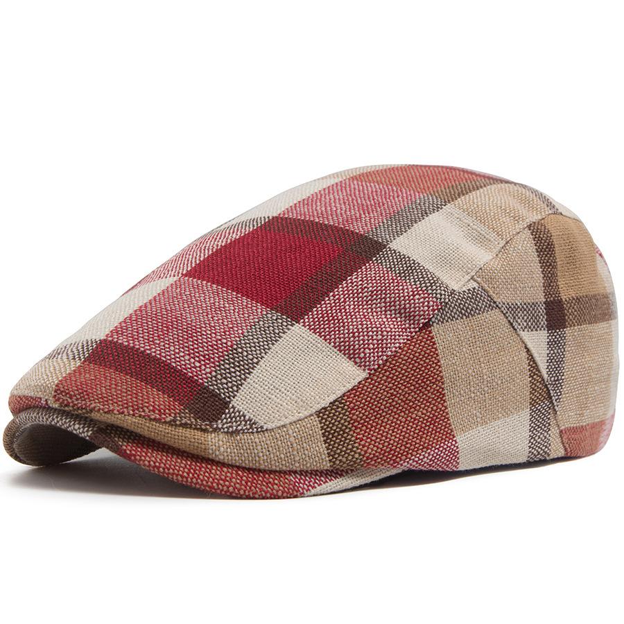 Checked Duckbill Cap – Vintage Checked Beret for Men and Women, British-style Artistic Casual Newsboy Cap, Versatile