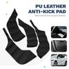 Black PU Leather Car Door Kick Mats Set for Tesla Model Y