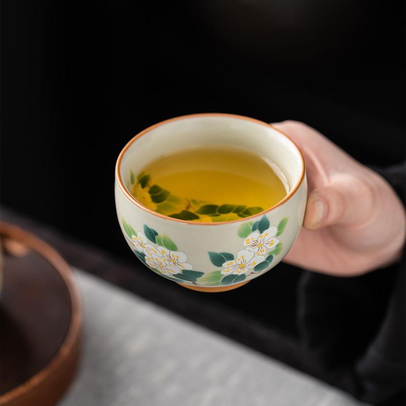 Huang Ru Kiln Master Cup High-end Open Film Can Be Raised Retro Tea Cup Tea Cup Tea Bowl Gift Box Light Luxury Business Gift