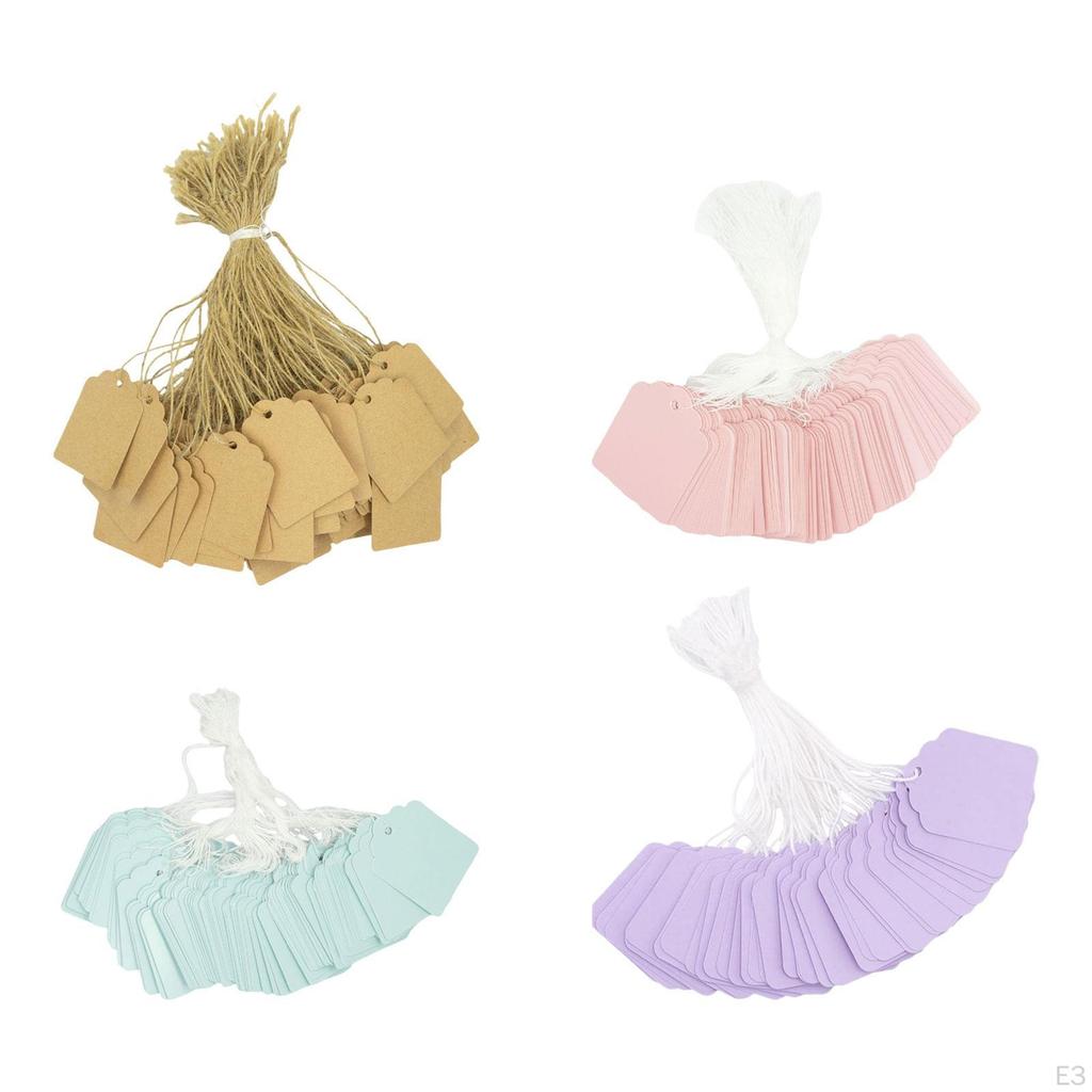 100 Pieces Gift Tags with String, Price String Pricemarker Labels Wrapping Marking