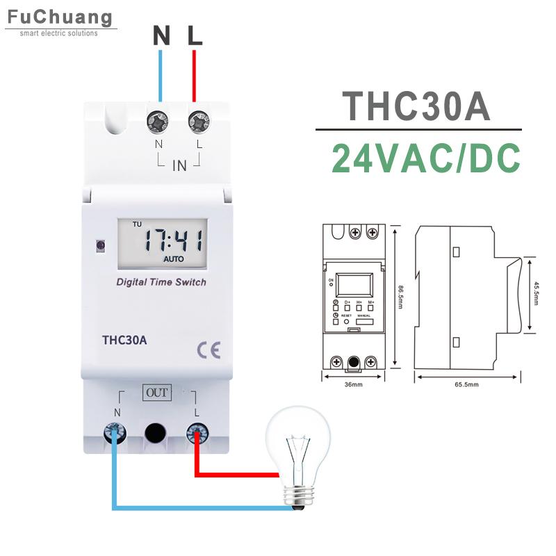 Weekly Programmable Din Rail Digital TIME SWITCH Relay Timer 28 On/off THC15A THC30A 220V 110V 24V 12V for Control Street Lamp