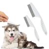 Tierhaarentfernungskamm Edelstahl Flohkamm für Katze Hund Bequemer Tierfloh Haarpflegekamm Hund Katze Fellentfernungsbürste