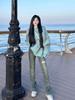 Korean Style Color Block Deer Plush Sweater for Women - Winter Loose Fit Knit Pullover Top