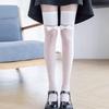 Women Bowknots Waves Point Thigh High Stockings Over the Knee Socks Sheer Silk Stockings Valentines Day Gifts