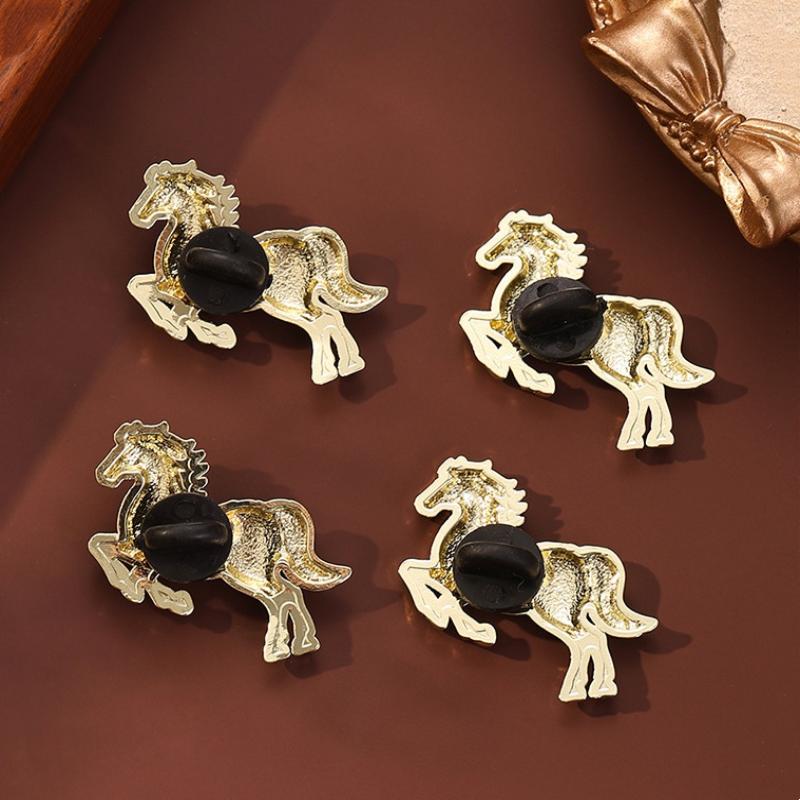 1/4Pcs Cute Cartoon Pony Metal Brooches Zodiac Horse Badge Pins Clothing Backpack Accessories For Women Men Year Gift