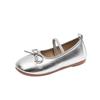 Korean Style Bowknot Solid Color Comfortable Low Cut Casual Girls Kids Leather Shoes