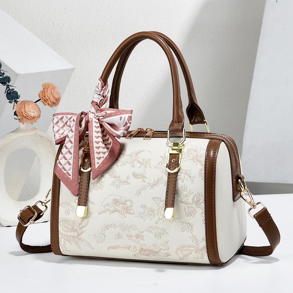 Exquisite Oriental Embroidery Daily Handbag For Middle Aged Ladies, Multi-purpose Top Handle Shoulder Crossbody Gift Bag