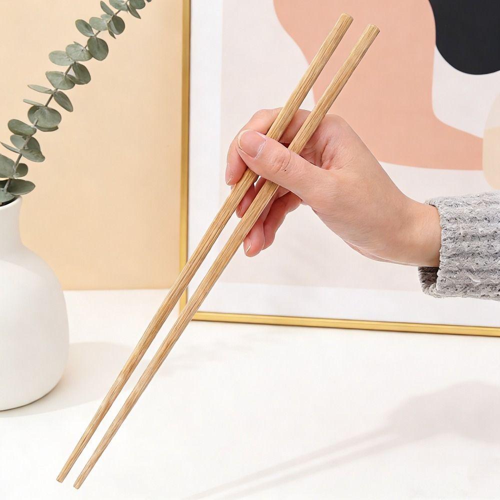 1 Paar Wachsfreie Bambus-Essstäbchen 24/27/30/32cm Anti-Rutsch-Essstäbchen Hotpot-Essstäbchen Zuhause