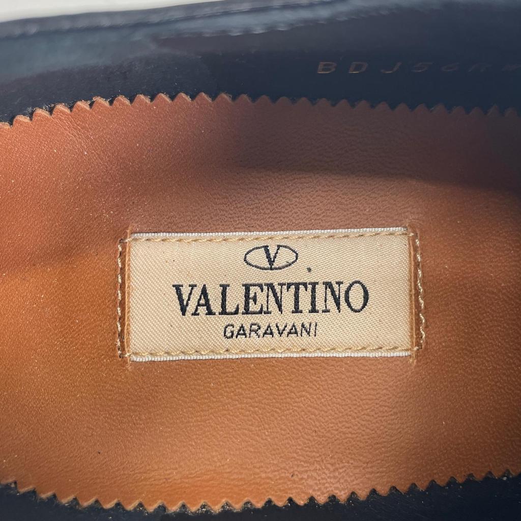 Great Valentino Garavani Leather Shoes Studs Black Leather Women 38 BDJ56RW Used