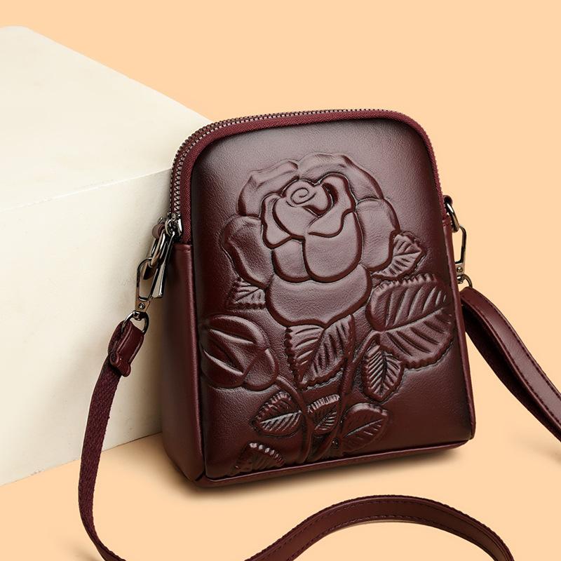 Borsa a tracolla casual in stile country con motivo floreale di rosa per il pendolarismo, con design elegante, piccola borsa a spalla per il resto