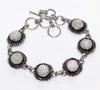 Exclusive Rainbow Moonstone 925 Silver Plated Bracelet 8.5" Most Beautiful e1J21
