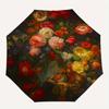 Floral Elegance: A Circular Canvas of Vibrant Blooms Umbrella, Portable 3-Fold Compact Umbrella for Men & Women R161