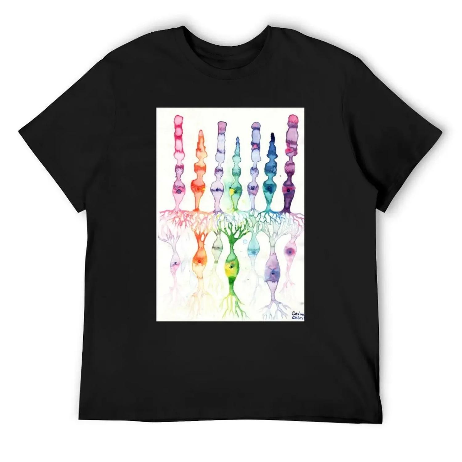 

Cone cells and rod cells in the retina watercolor painting T-Shirt boys whites custom t shirt t shirt men XXXXXL чорний