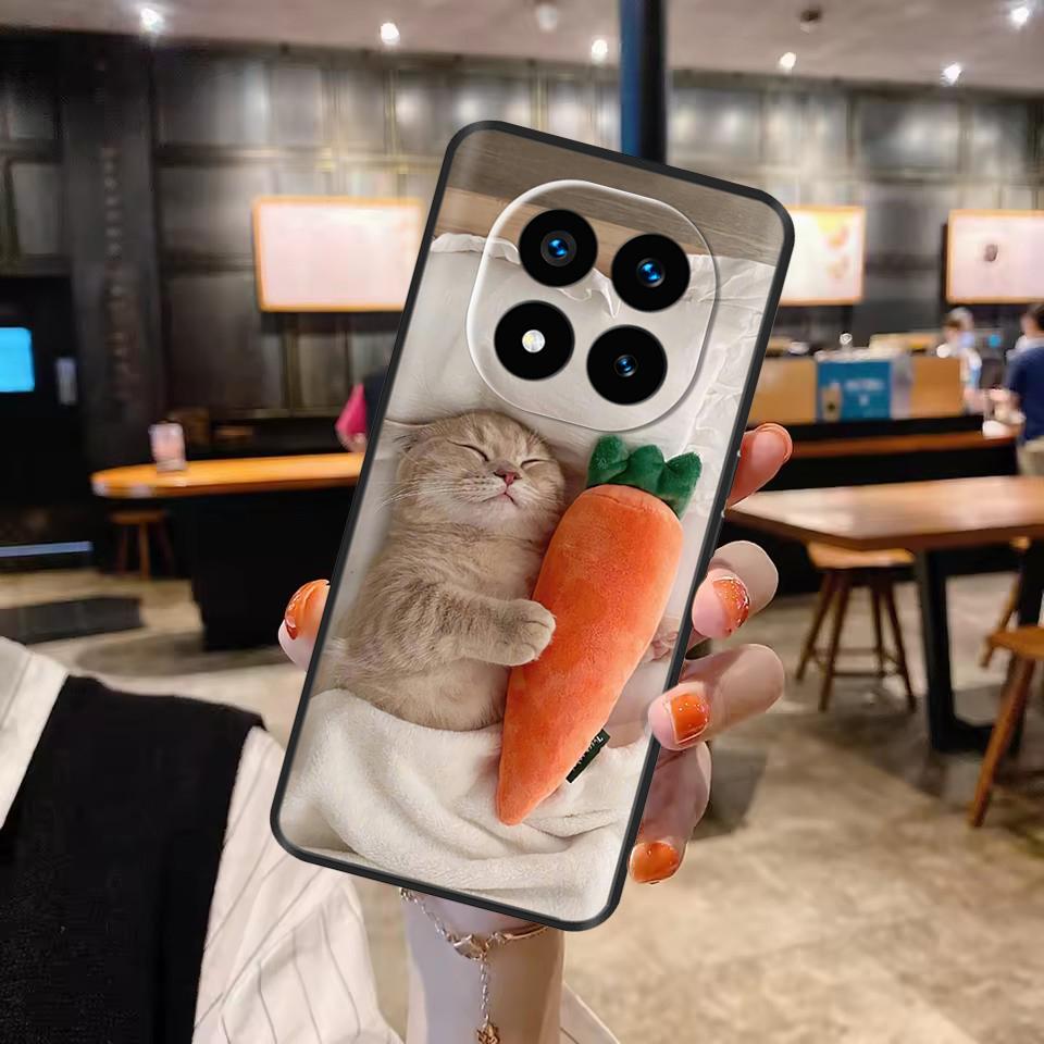 Cute Cat Panda Case For Xiaomi Redmi Note 14 Pro Case Phone Back Cover Soft Liquid Silicone Casing For Redmi Note14 14Pro 4G 5G