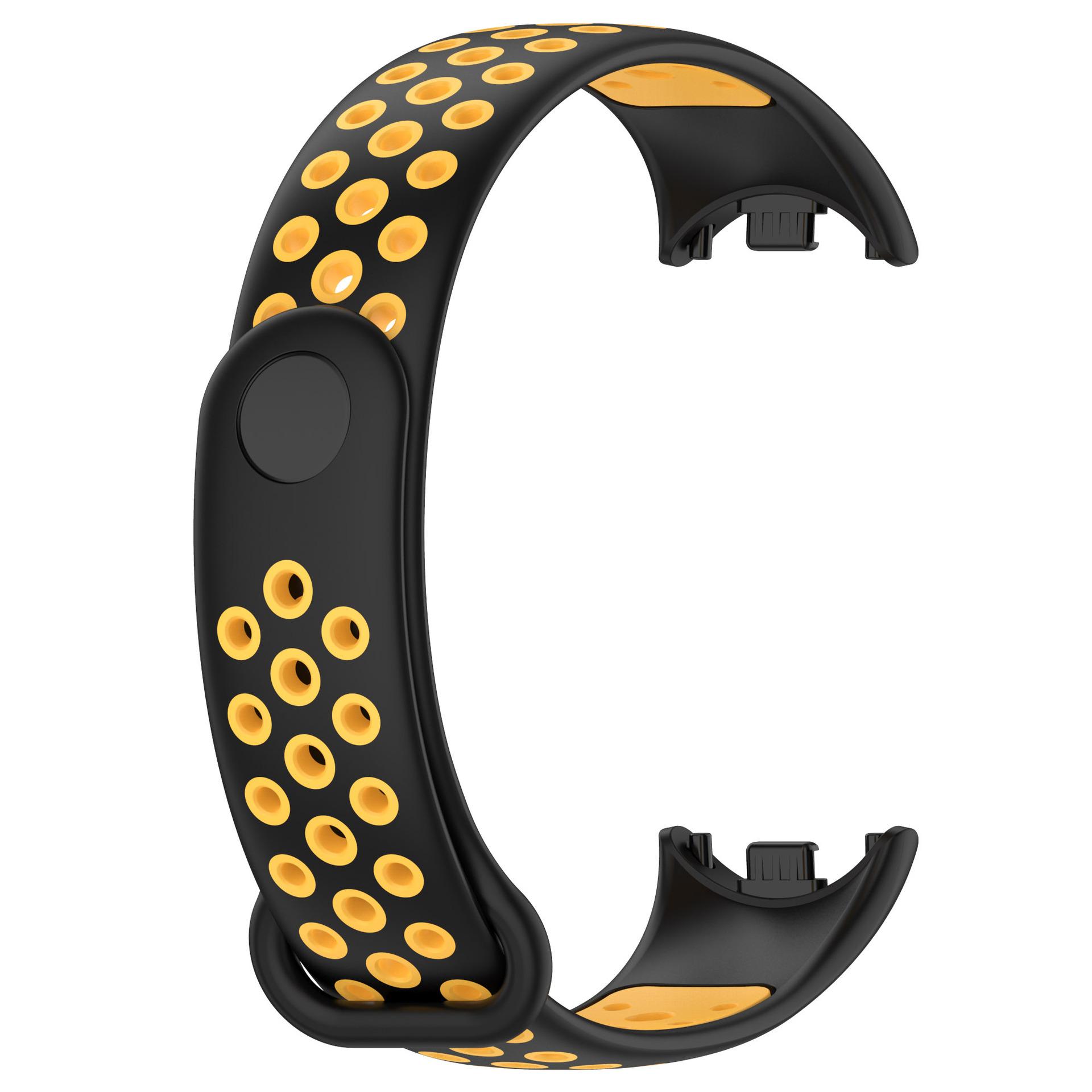 

Двоколірний силіконовий ремінець для Xiaomi Mi Band 7 Pro / Mi Band 8 SmartWatch Band Аксесуари для браслета Mi Band 7pro Браслет Аксесуари For Mi Band 8 чорний/жовтий
