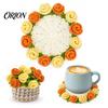 Handwoven Tea Cup Coasters Crochet Flower Bouquet Coaster, Handmade Knit Rose Mug Mat Transforms Into Bouquet, 2-in-1 Practical Gift for Lovers Drink