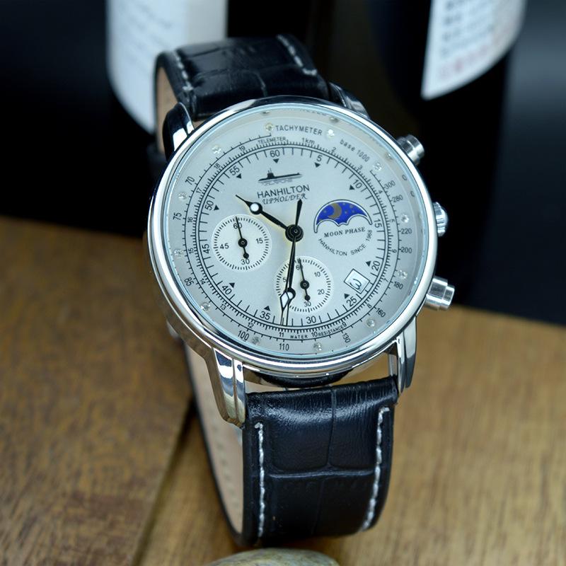 Moon Phase Waterproof Quartz Watch for Men - Multifunctional Student Gift Trend