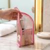 EVA Mesh Folding Makeup Bag Waterproof Zipper Closure Standing Toiletry Bag Vertical Design Large Capacity