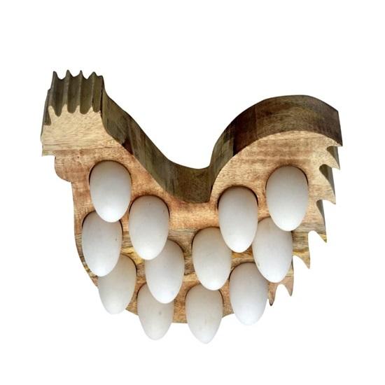 מיכל ביצים מעץ בקוטר 30.5 ס"מ. תבנית ביצים ל-12 ביצים. אֲרִיזָה: 1 מחשב.